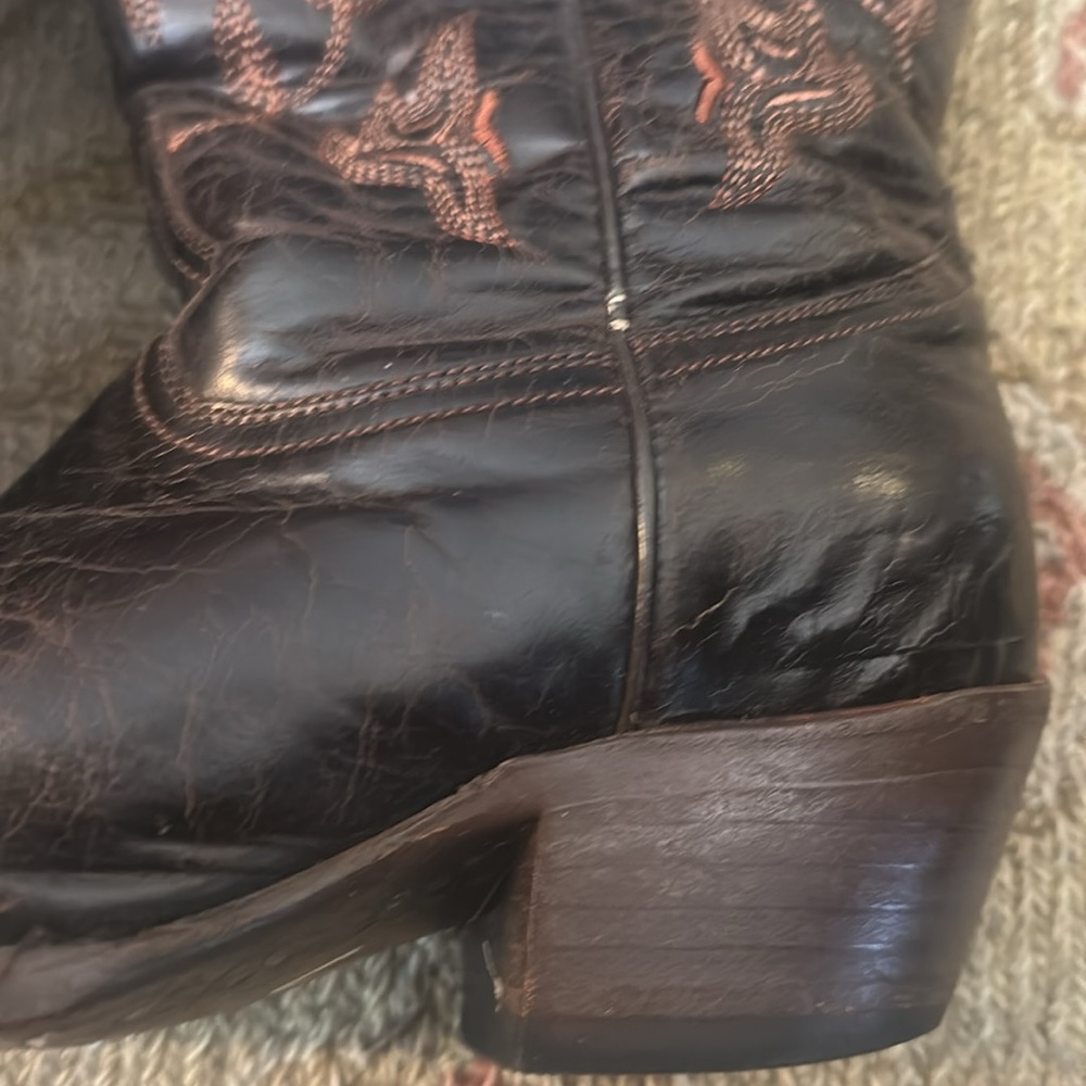Corral leather boots- bohemian country rock vintage embroidery style - Picture 5 of 9
